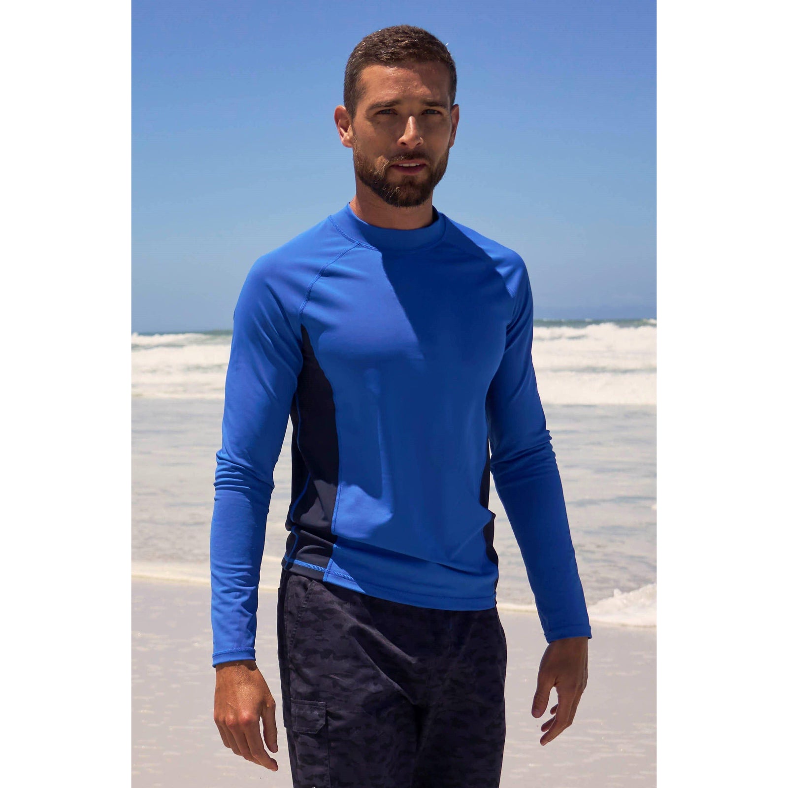 Mens Long-sleeved Rash Guard | Small | Blue