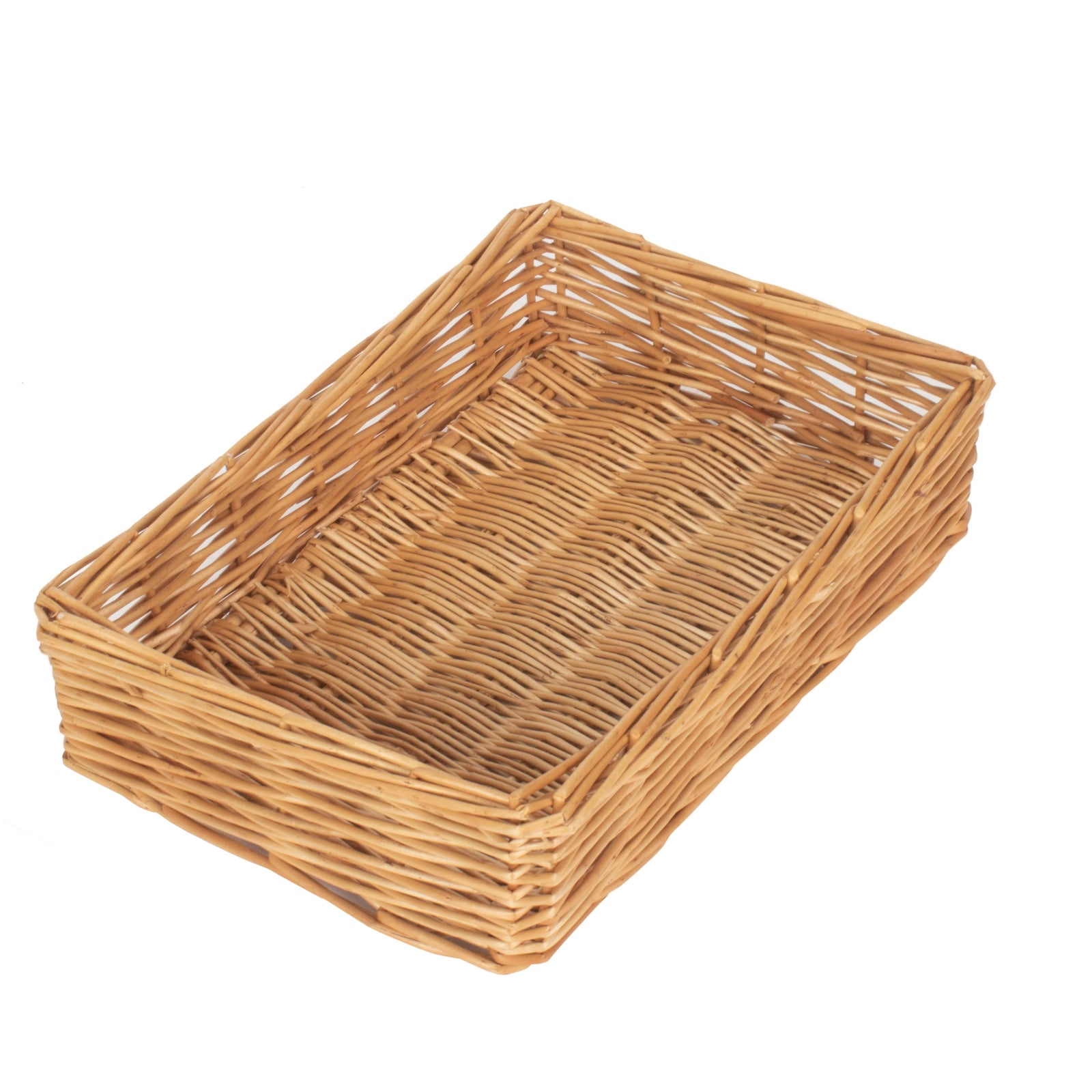 Wicker Straight Sided Rectangular Tray | Small | Brown