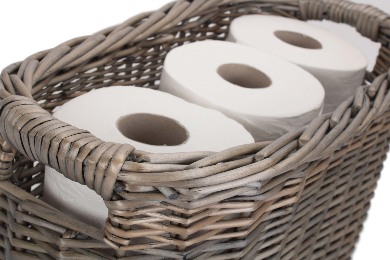 Wicker Oval Toilet Roll Storage Basket