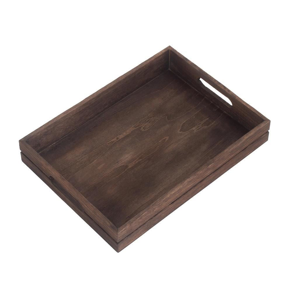 Wood Dark Wooden Tray