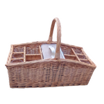 Drinks Wicker Baskets Carrier With Cool Bag