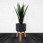 Leaf Moon Black Planter With Stand