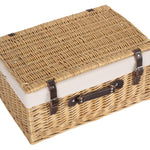 Wicker Buff 51cm Picnic Basket | White