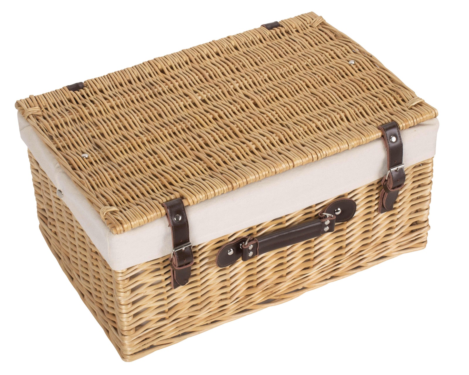 Wicker Buff 51cm Picnic Basket | White