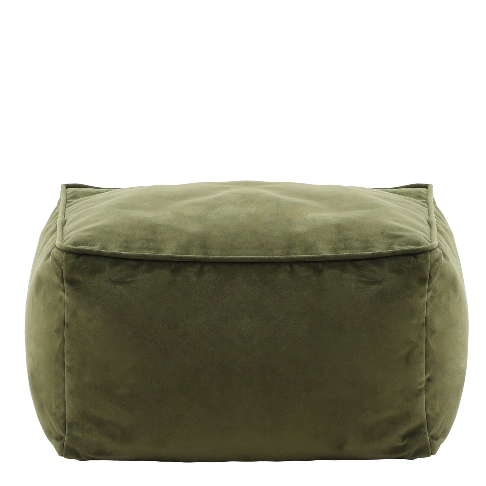 Amara Velvet Bean Bag Pouffe | Olive