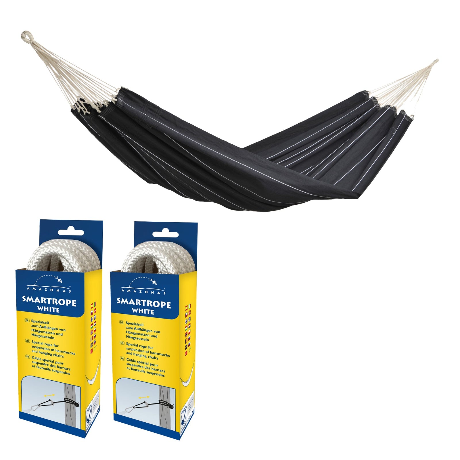 Barbados Hammock Hanging Set Black