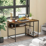 Home Office Writing Desk With Storage | Brown