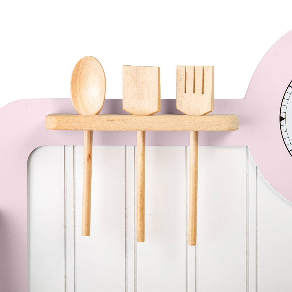 Pink Wooden Country Play Kitchen With Realistic Features