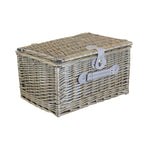 Red Hamper Grey Checked Picnic Wicker Basket With Cooler