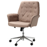 Tufted Computer Chair W/ Armrest | Brown