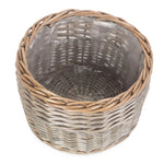 Red Hamper Wicker Round Antique Wash Planter