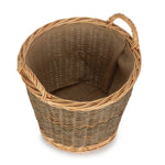 Wicker Unpeeled Hessian Lined Log Basket | Small | Brown