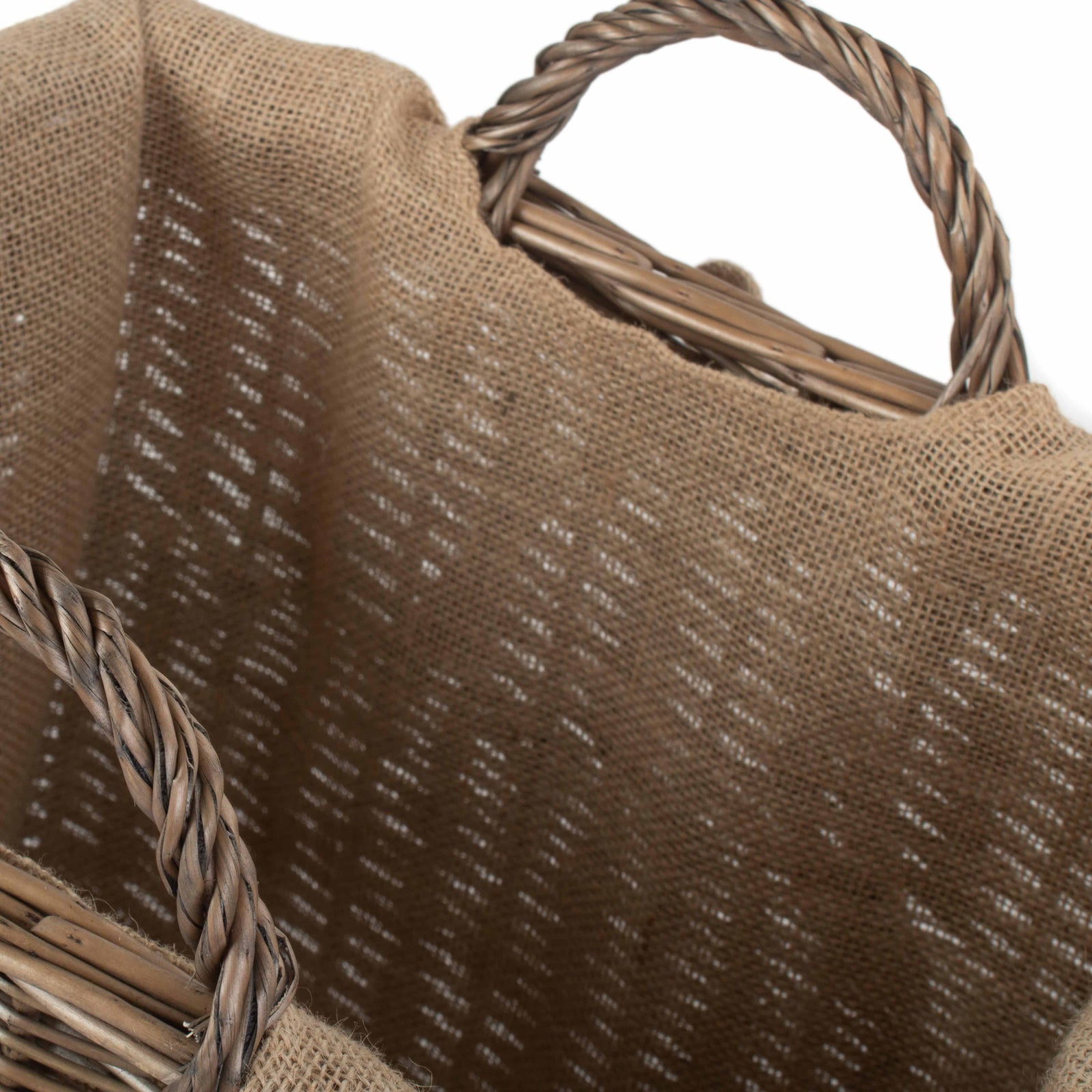 Wicker Rectangular Log Basket With Lining