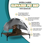 Elevated Dog Bed With Canopy Shade Xl