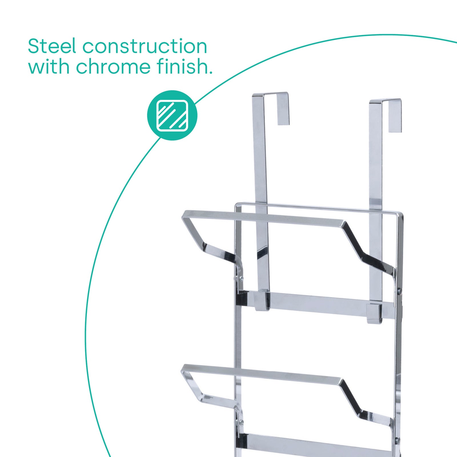 Over Door Towel Holder Rack - Chrome