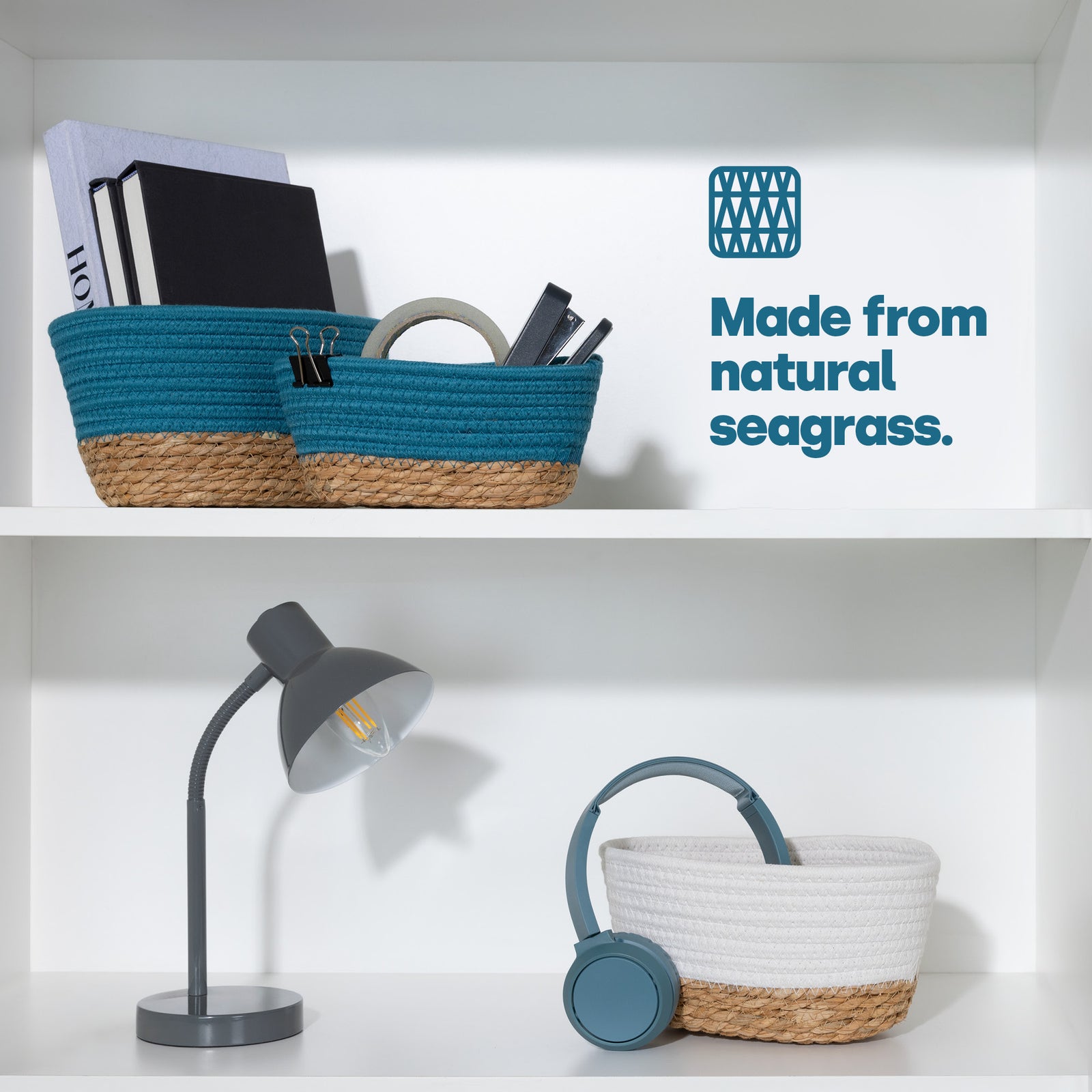 Tulla Seagrass Basket Set - Ecru