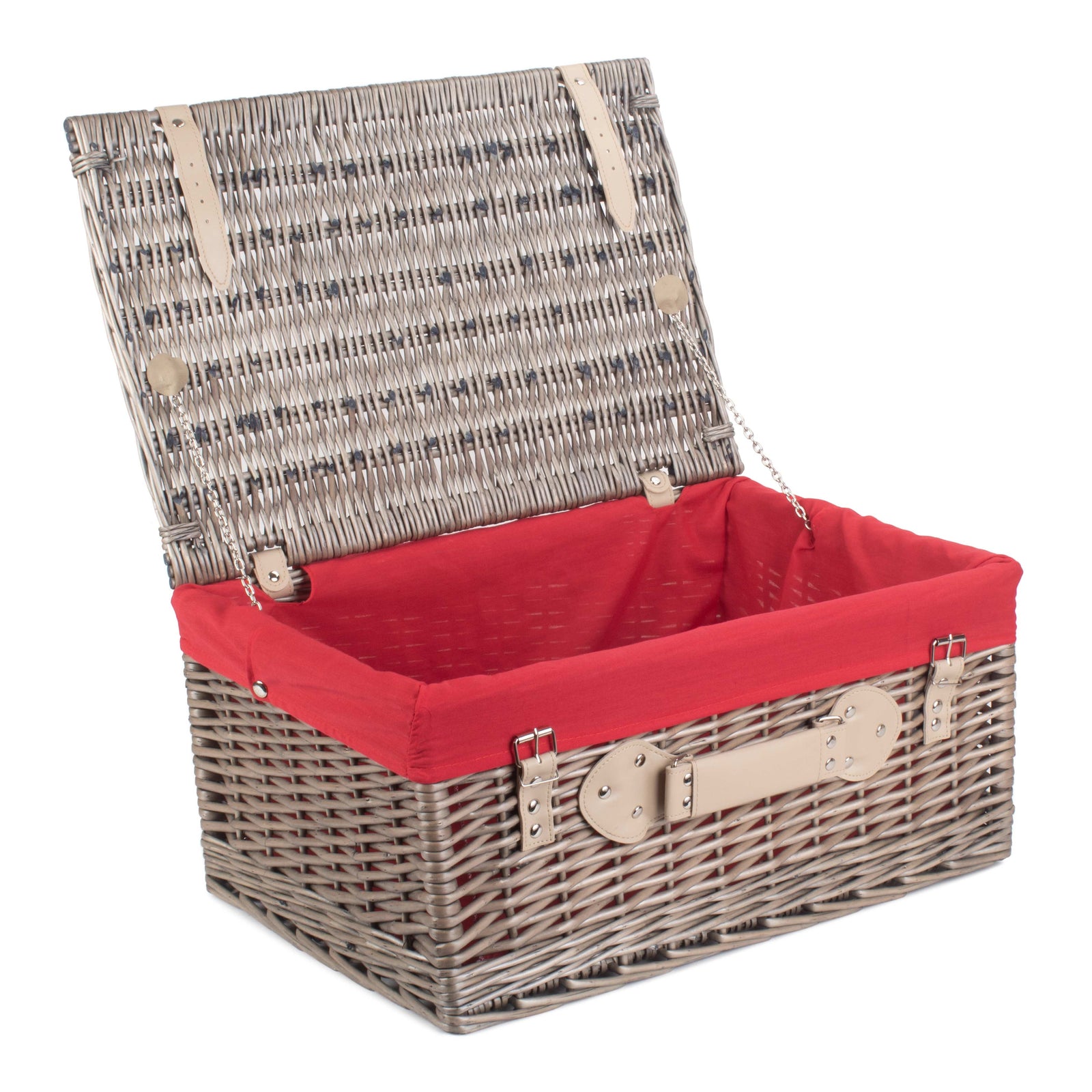 Wicker 51cm Antique Wash Picnic Basket | Red