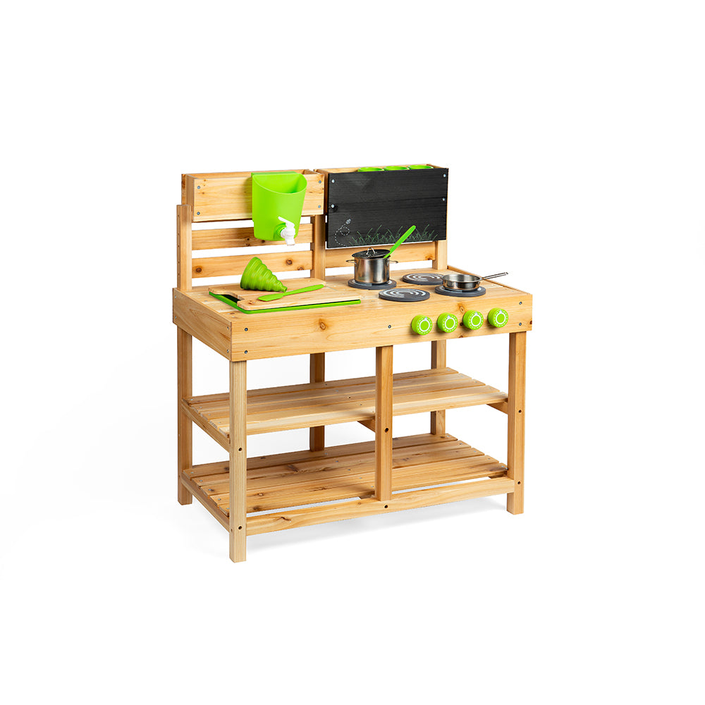 Wooden Mud Kitchen, Complete With Sink And Accessories