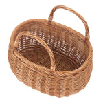 Wicker Basket Light Steamed Swing Handled Country Shopper | Brown