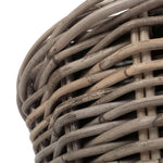 Tapered Rattan Round Planter With Plastic Lining | Set-of-2 | Brown