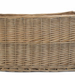 Wicker Antique Wash Rectangular Hessian Lined Basket | Large | Brown