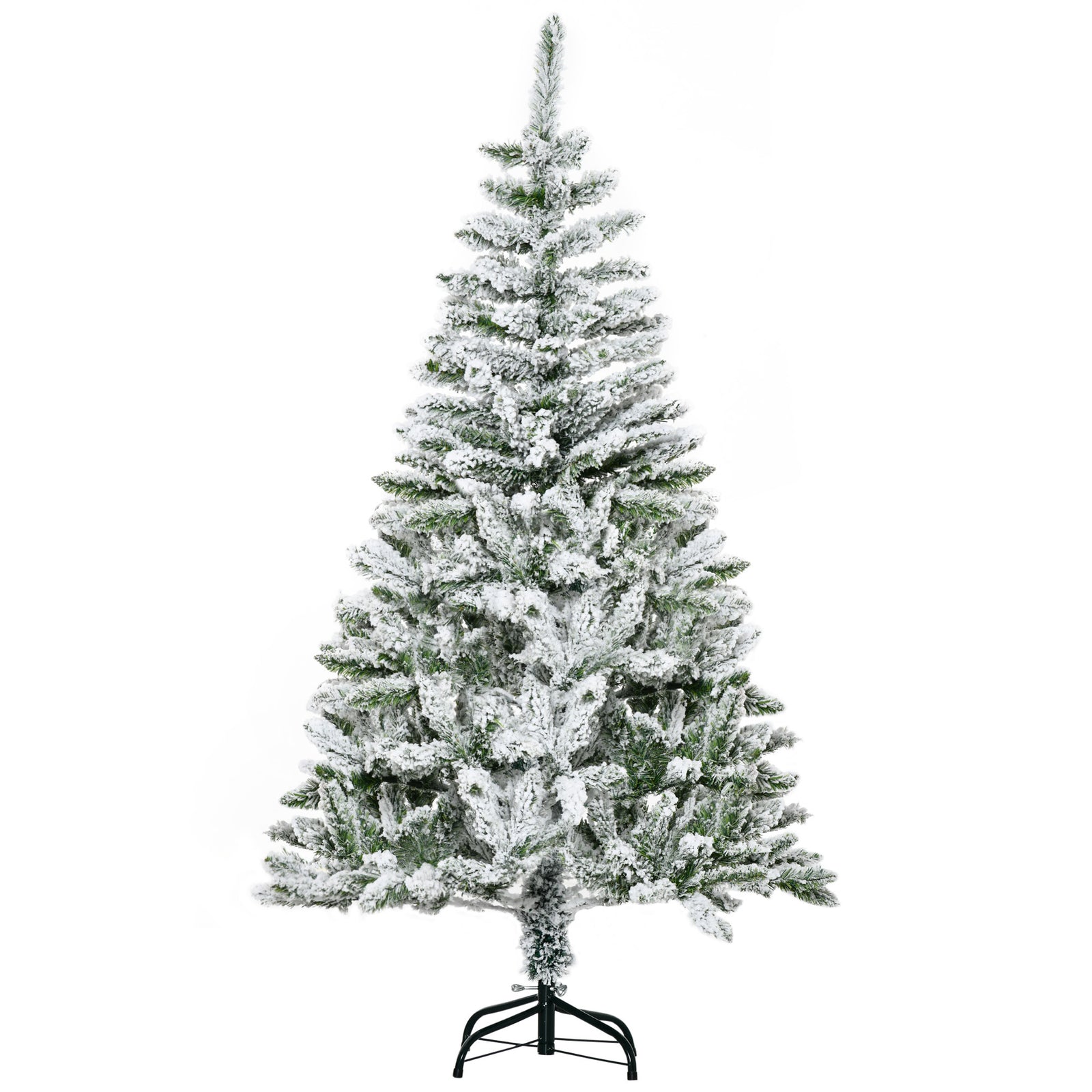 5/6ft Snow Flocked Christmas Tree, Realistic Tips | 5ft | Green