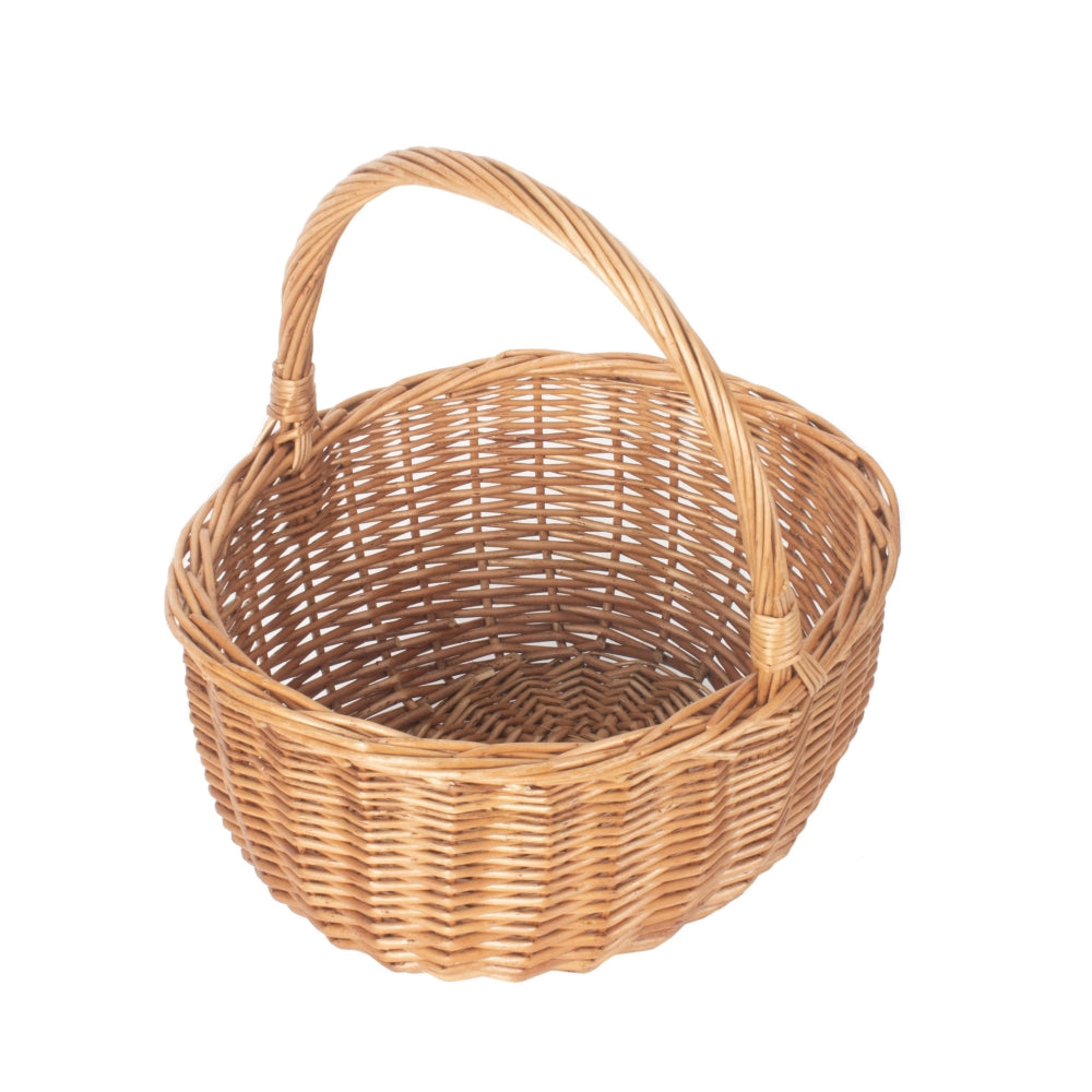 Red Hamper Double Steamed Wicker Oval Shopping Basket