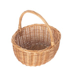 Double Steamed Wicker Oval Shopping Basket | Brown