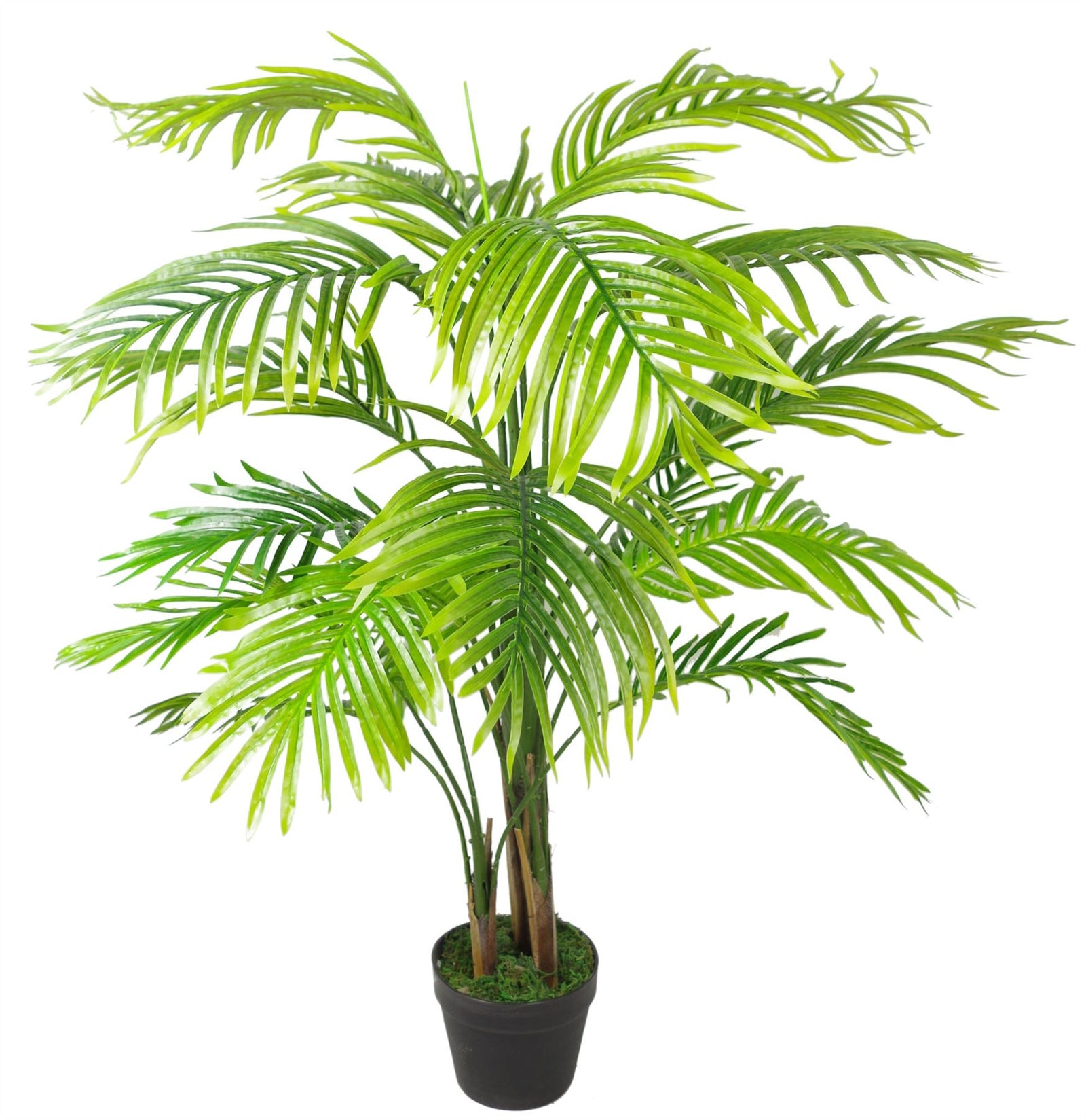 130cm Artificial Areca Palm Tree - Extra Large With Copper Metal Planter