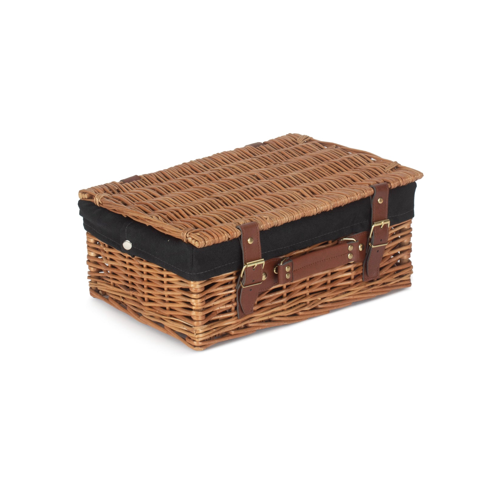 Wicker 35cm Light Steamed Picnic Basket | Black