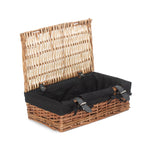 Wicker Empty Rectangular Gift Basket | Black