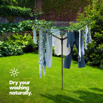 Livivo 4-arm Rotary Clothes Airer - Charcoal