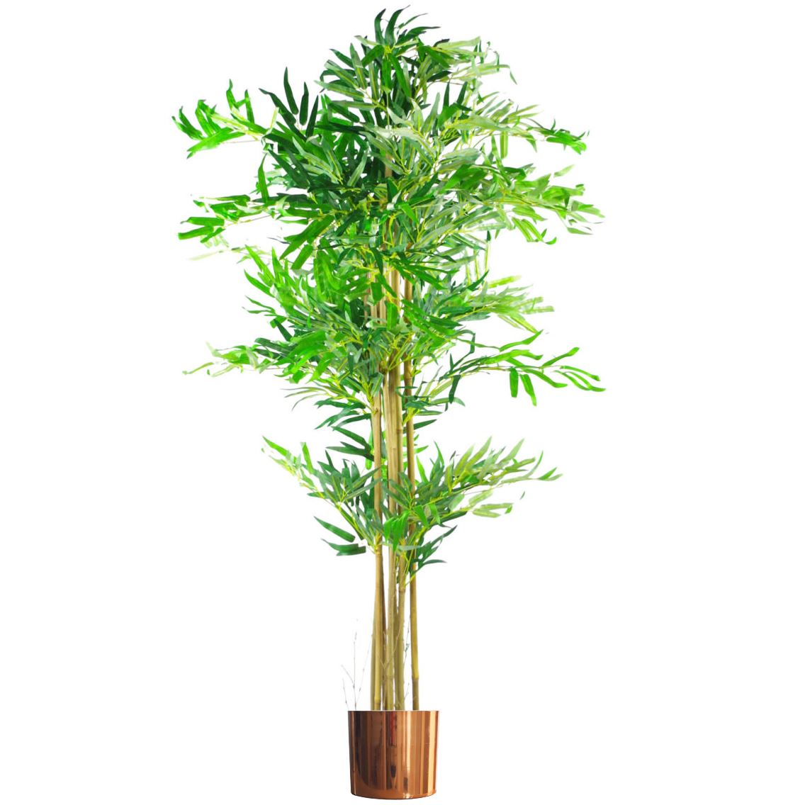 150cm (5ft) Realistic Artificial Bamboo Plants Trees - Xl With Copper Metal Planter