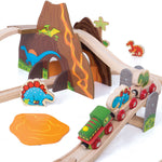 Wooden Dinosaur Train Set - 49 Pieces