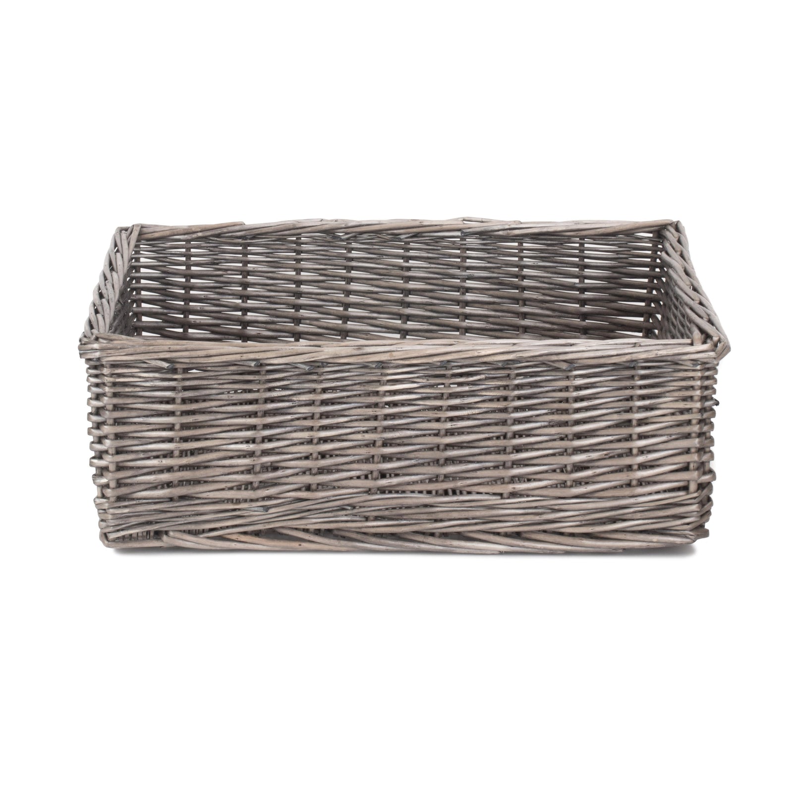 Antique Wash Finish Wicker Tray | Large | Brown