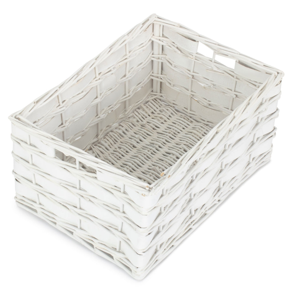 Wicker Unlined White Scandi Storage Basket | Extra Large | White