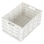 Wicker Unlined White Scandi Storage Basket | Medium | White