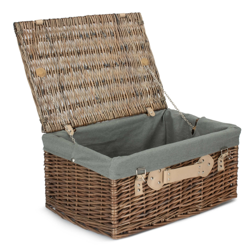 Wicker 51cm Antique Wash Picnic Basket | Gray