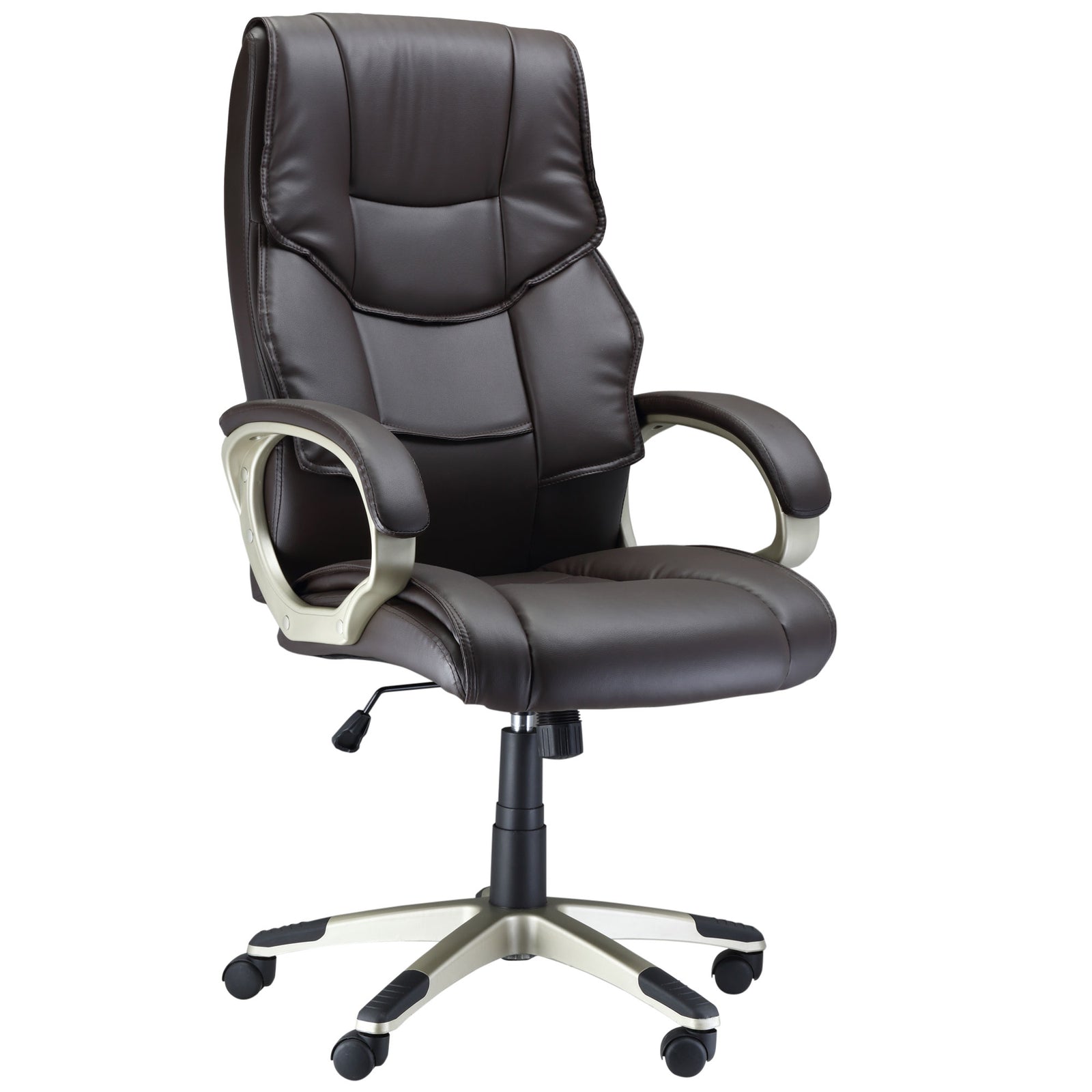 High Back Faux Leather Office Chair | Brown