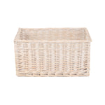 Red Hamper Wicker White Wash Storage Open Basket