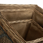 Antique Wash Square Storage Log Basket | Set-of-3 | Brown