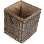 Wicker Square Rope Handled Log Storage Basket