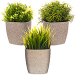 12cm Plant Pots Set Of 3 - Sandstone Beige