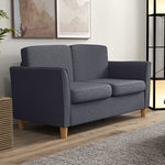 Double Seat Sofa Linen Upholstery Loveseat Couch Armrests | One Size | Dark Gray