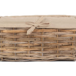 Red Hamper Rattan Rectangular Cordura Lined Grey Rattan Storage Basket