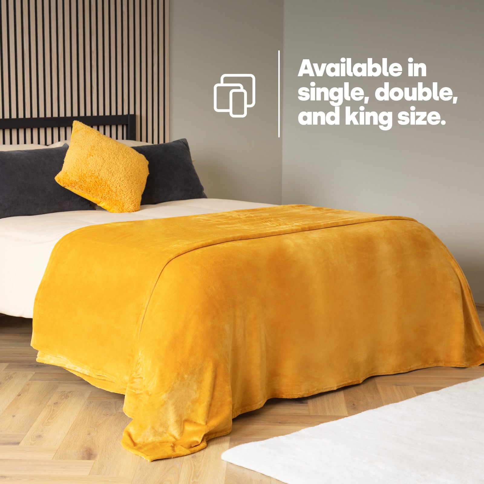 Single Fleece Blanket - Ochre