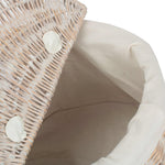 Wicker White Wash Finish Oval Picnic Basket | White