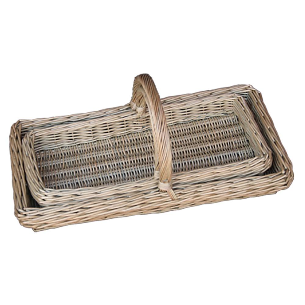 Red Hamper Wicker Set Of 2 Lincolnshire Garden Trugs