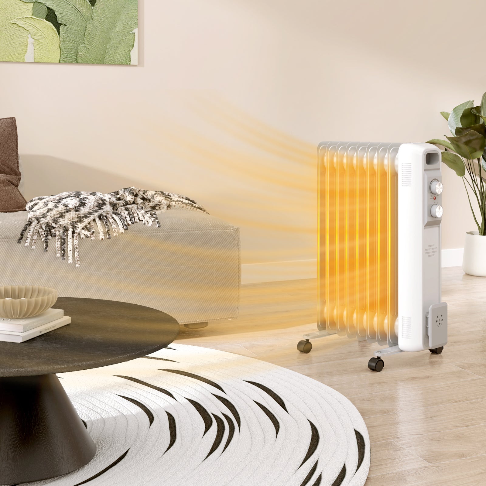 7/9fin Oil Filled Heater Radiator For Home 1.5/2kw | Medium | White