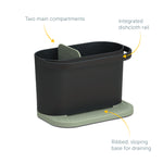 Recycled Sink Tidy - Sage Green Kitchen Sink Organiser - Integrated Dishcloth Rail - Made in the UK